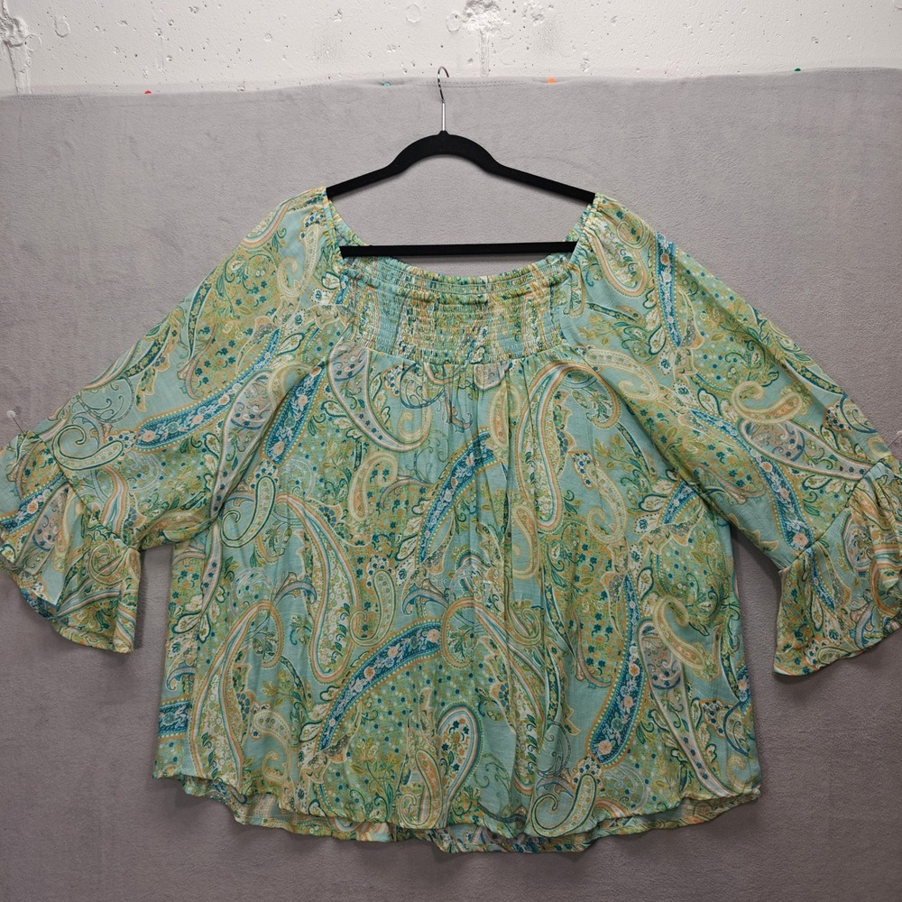 Cocomo Paisley Peasant Top Women 3X  Boho Hippie Fairy Whimsical Dainty Feminine